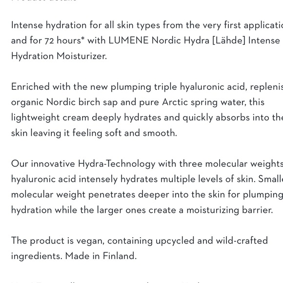 LUMENE Intense Hydration Moisturizer - Picture 4 of 4